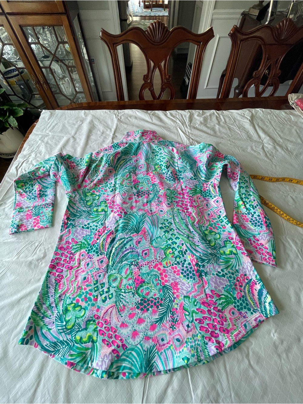 LILLY PULITZER Tropical Print Half-Zip Pullover - Pink & Aqua multicolor - Picture 2 of 8